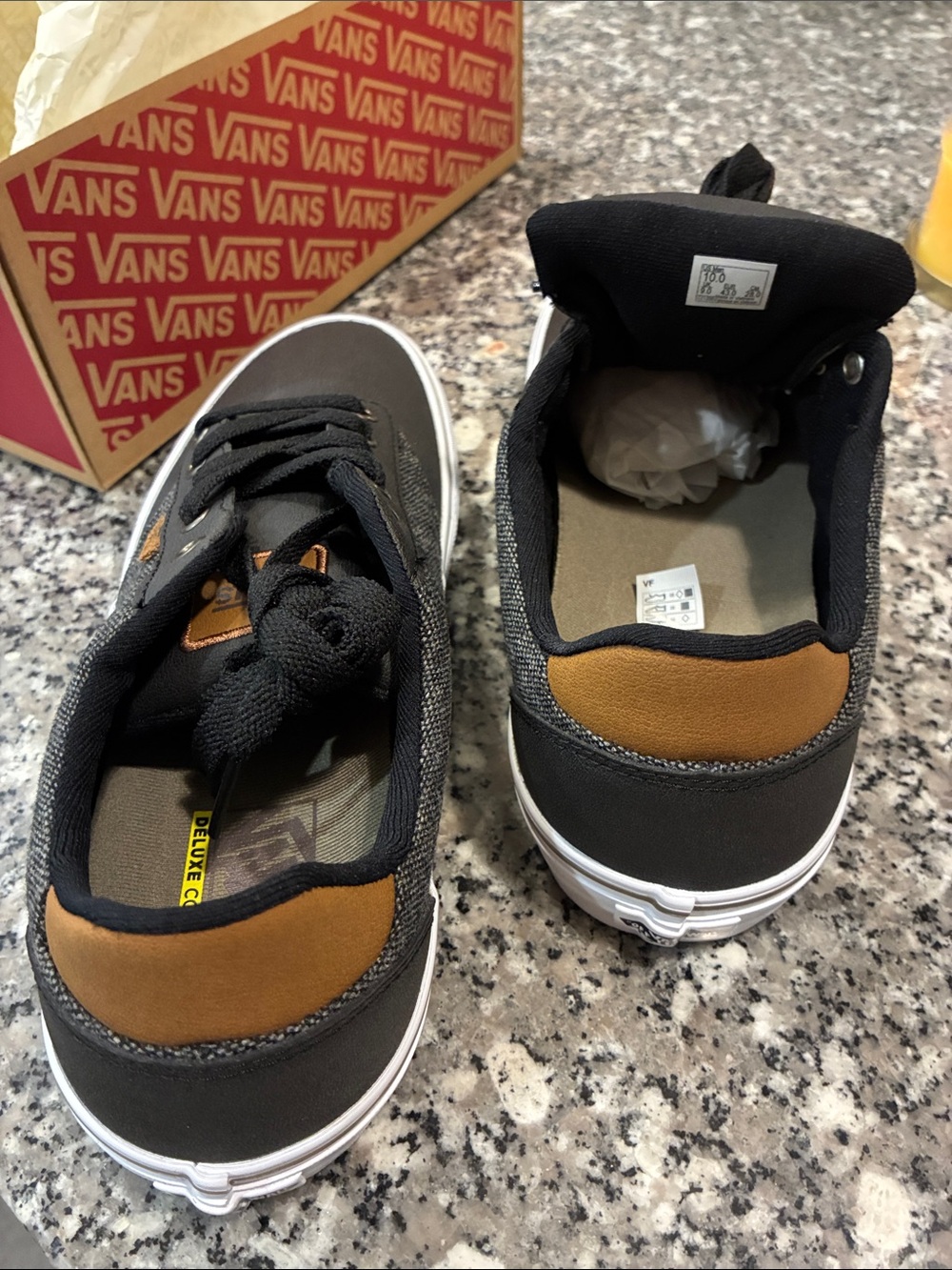Vans Black and Charcoal Low-Top Canvas Sneakers - Picture 6 of 8